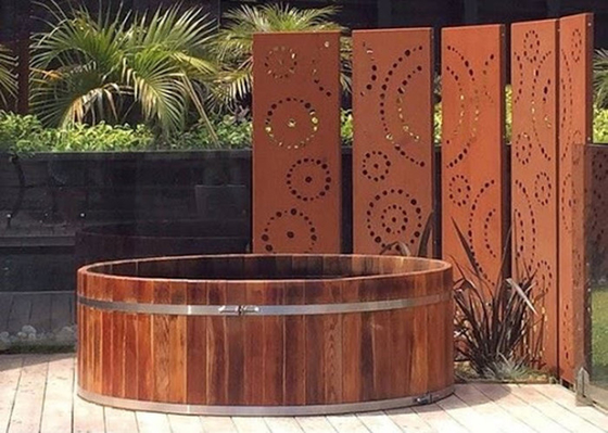 1800x900mm Metallgarten verziert Corten, das Stahlzierblenden Muster einkreisen