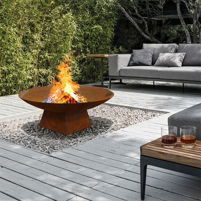 Holz tankte runder Stahlfeuer-Platz-warmen haltenen Garten-Gebrauch Corten
