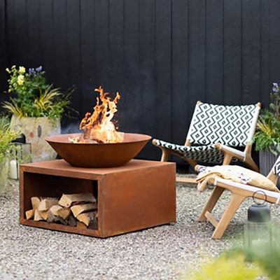 100cm Garten-Landschaft ringsum verrosteten kampierenden Kamin Corten-Stahl