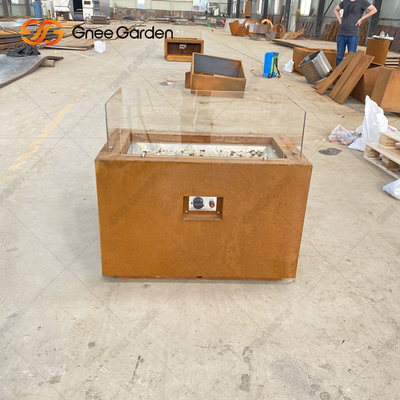 Feuer-Pit Rustic Finish Table Top-Feuer-Stahlgrube Corten quadratische im Freien