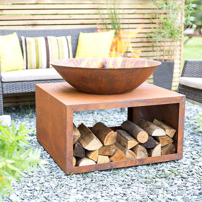 100cm Garten-Landschaft ringsum verrosteten kampierenden Kamin Corten-Stahl