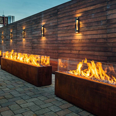 1500mm rechteckiges Metallfeuer Pit Heater Corten Steel Modern Aesthetic