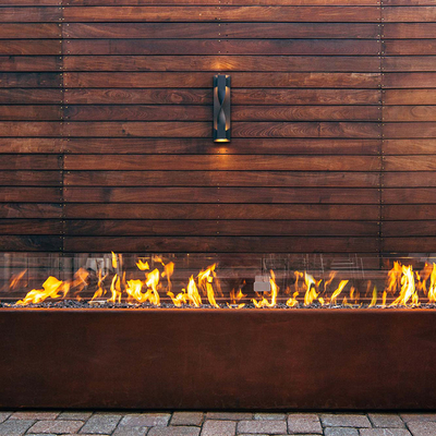 1500mm rechteckiges Metallfeuer Pit Heater Corten Steel Modern Aesthetic