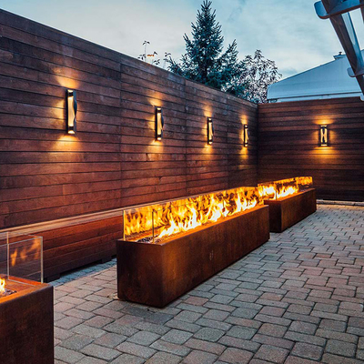 1500mm rechteckiges Metallfeuer Pit Heater Corten Steel Modern Aesthetic