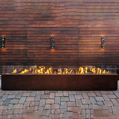 1500mm rechteckiges Metallfeuer Pit Heater Corten Steel Modern Aesthetic