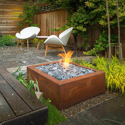 Einfache Feuer-Pit Rusty Round Design Garden Decorations-Feuer-Grube Corten Stahlim freien