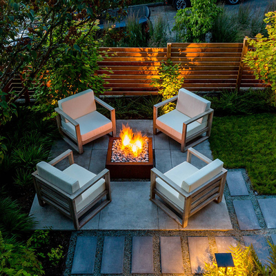 Einfache Feuer-Pit Rusty Round Design Garden Decorations-Feuer-Grube Corten Stahlim freien