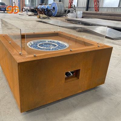 Tischplatte-Stahl-Feuer bildet Patio im Freien Heater Corten Steel Fire Pit Löcher