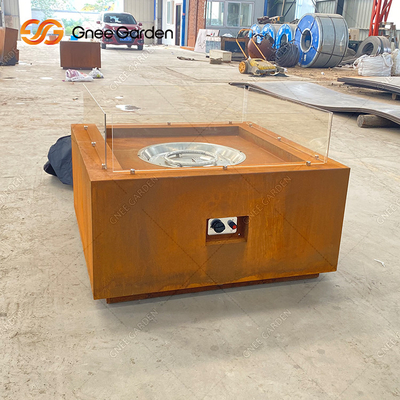 Feuer-Pit Rustic Finish Table Top-Feuer-Stahlgrube Corten quadratische im Freien