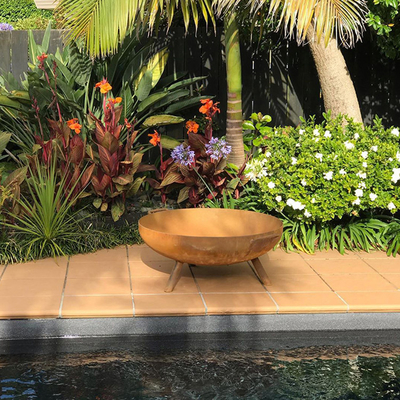 Runde feuer-Pit Garden Decorative Corten Steel-Feuer-Schüssel Corten Stahl