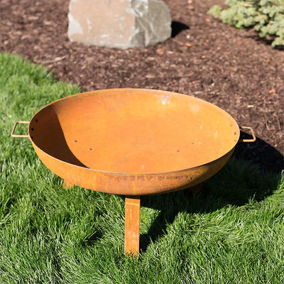 Rusty Metal Fire Pit Outdoor hölzernes Feuer-Stahlgrube Gnee-Garten Corten im Freien