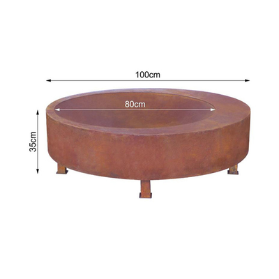 Holz, das großes verwitterndes Stahlfeuer Pit Outdoor Fire Bowl 600mm-1500mm brennt