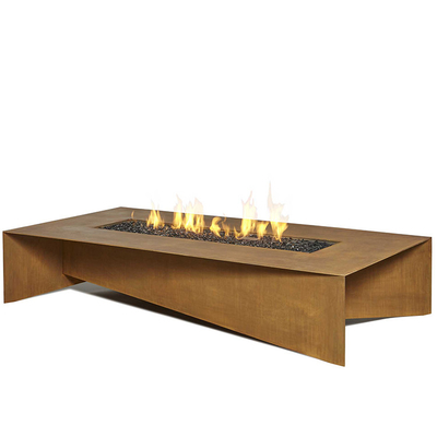 72 Zoll-Rusty Rectangular Corten Steel Fire-Tabellen-Holz-Brennen