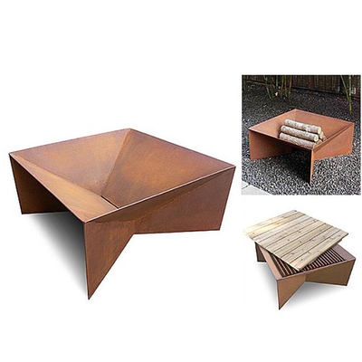 Gnee-Garten 20 Zoll-rechteckiges Stahlfeuer Pit Simple For Camping Party