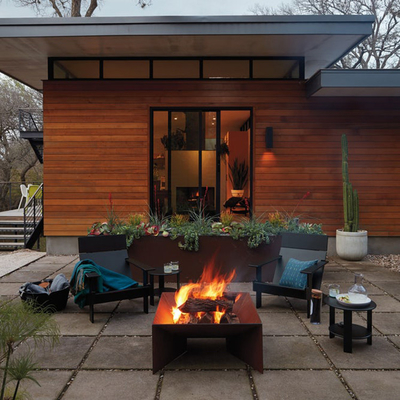 Quadrat formen das Holz, das Corten Stahlstärke der feuer-Gruben-3mm brennt