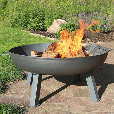 Stahlfeuer Pit Round Outdoor Fire Bowl moderner schwarzer Garten Corten