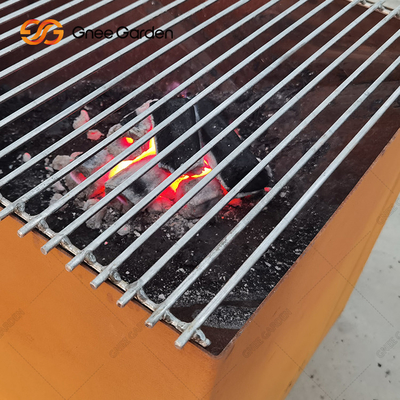 Outdoor-Kamin, Stahl, Gartenschätze, große Terrassen-Feuerstelle, rund