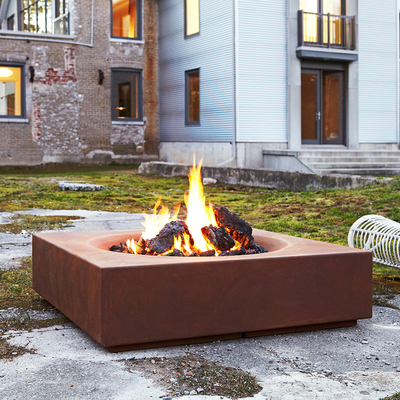 3mm starkes verwitterndes quadratisches Metallstahlfeuer Pit Firewood Burning