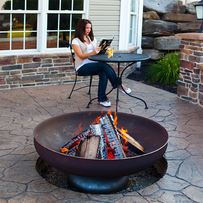 FEUER-Pit Round Rustic Look For-Garten-oder -hof-Möbel Corten Stahlim freien