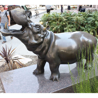 175cm Flusspferd-Bronzeskulptur-Garten-Dekor im Freien Art Exquisite