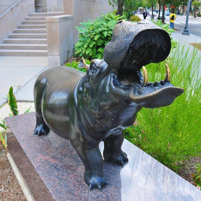 175cm Flusspferd-Bronzeskulptur-Garten-Dekor im Freien Art Exquisite