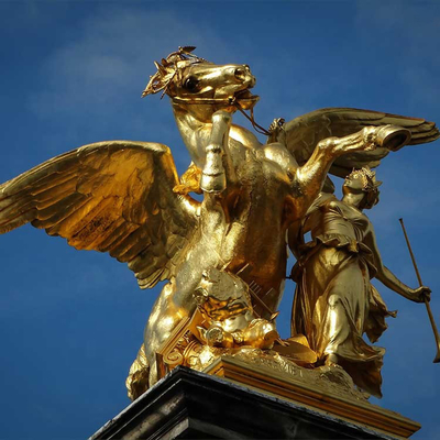 Riesiger dekorativer Metallpferdeskulptur TUV-Bronzestandard im Freien