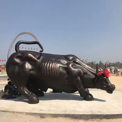 Klare Bronze-Stier Skulptur-Landschaftsstatuen der Höhen-180cm im Freien