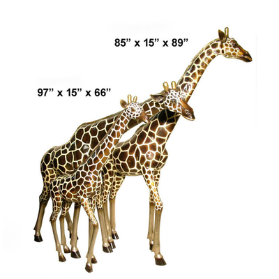 Gestaltet H130cm-lebensechte Bronzegiraffen-Skulptur-großer Bronzegarten dekoratives