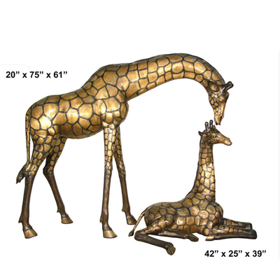 Gnee-Garten-formte lebensgroße große Bronzeskulptur-Giraffe im Freien besonders angefertigt