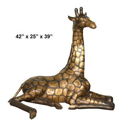 Gestaltet H130cm-lebensechte Bronzegiraffen-Skulptur-großer Bronzegarten dekoratives