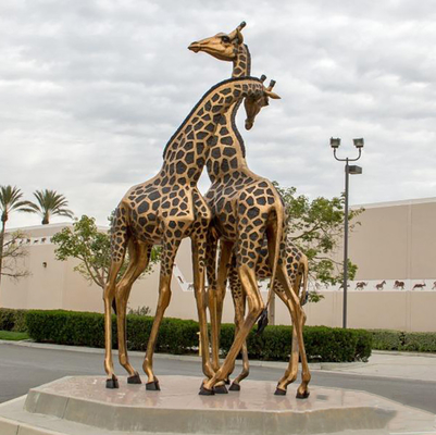 Gnee-Garten-formte lebensgroße große Bronzeskulptur-Giraffe im Freien besonders angefertigt