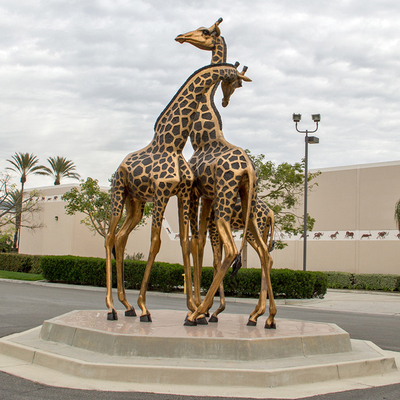 Gestaltet H130cm-lebensechte Bronzegiraffen-Skulptur-großer Bronzegarten dekoratives