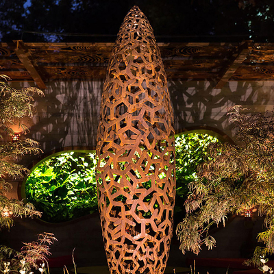 Westart kurvte Stahlskulptur Corten in 220cm Höhe