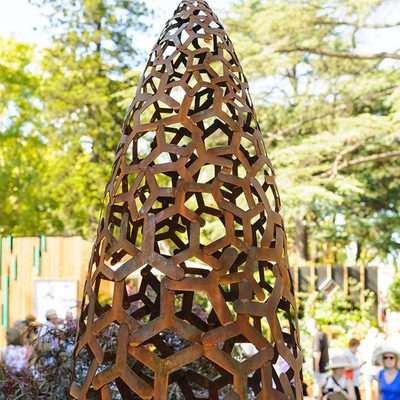 Westart kurvte Stahlskulptur Corten in 220cm Höhe
