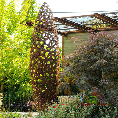 Westart kurvte Stahlskulptur Corten in 220cm Höhe