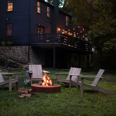 FEUER-Pit Camping For Outside Wood-Brennen runder Garten im Freien Corten Stahl