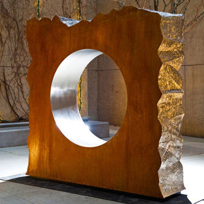 Korrosionsbeständige Stahlskulptur-Hauptdekor-Skulptur Corten mit Edelstahl