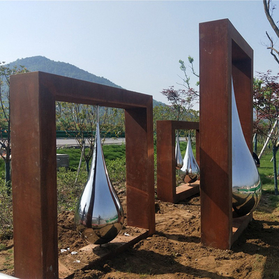 Korrosionsbeständige Stahlskulptur-Hauptdekor-Skulptur Corten mit Edelstahl