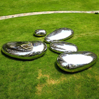 Gnee-Garten-hohe Polierkiesel-Form-Edelstahl-Skulptur für Rasen