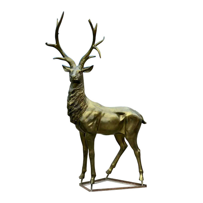 Arbeiten starke Bronzerotwild-Statuen Gnee-Garten-8mm Dekoration mit feinen Details im Garten
