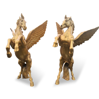 Harz macht Bronzeskulptur im Freien, Messingpferdeskulptur 5mm starkes Soem-ODM in Handarbeit