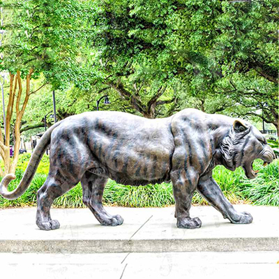 3m realistische Bronze- Skulptur im Freien Aantique Bronze-Tiger Statue