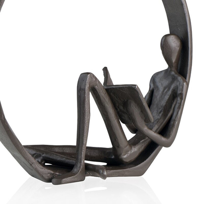 7 Zoll umkreiste dekorative Skulpturen und Figürchen Leser-Outdoor Metal Sculptures