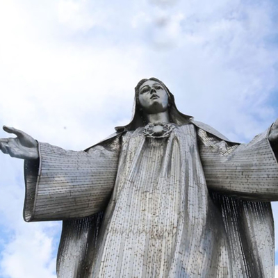 34 der freistehenden Metallfuß skulptur-im Freien Mary Religious Statue Hand Crafted