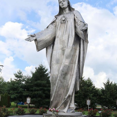 34 der freistehenden Metallfuß skulptur-im Freien Mary Religious Statue Hand Crafted