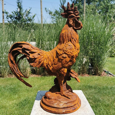Roheisen verrostete lebensgroßer Rotwild-Statuen Soem-Service im Freien
