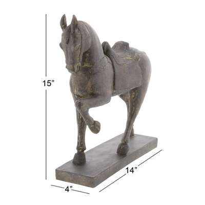 Büro-Pferdemetalltischplatte gestaltet Roheisen-Statuen eine 15 Zoll-Höhe