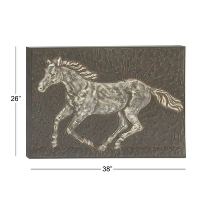 38 Zoll-Innenausstattungs-laufende Pferdemetallwand Art Decor Embossed Panels