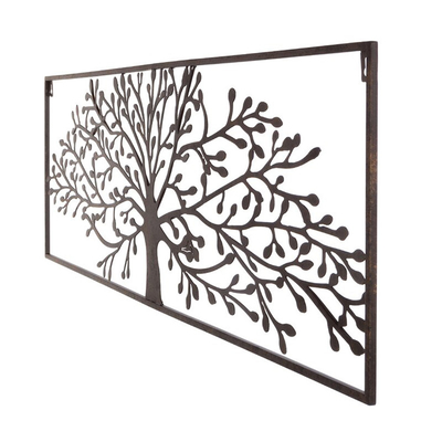 Licht belastete rechteckige Metalleichen-Wand-Kunst 48 Zoll