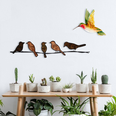 Gnee-Garten 6&quot; Höhen-zeitgenössische Metallvogel-Wand gestalten Innen